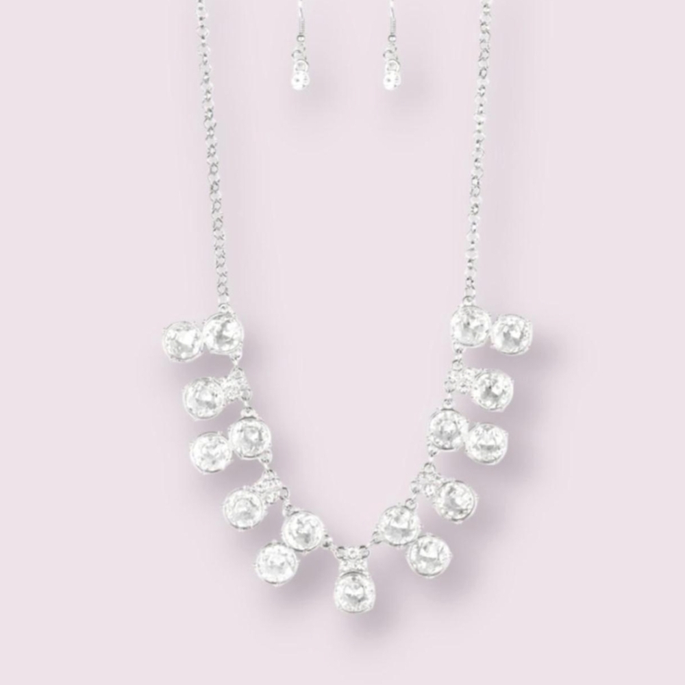 Vintage Paparazzi Dazzling Silver Necklace Set